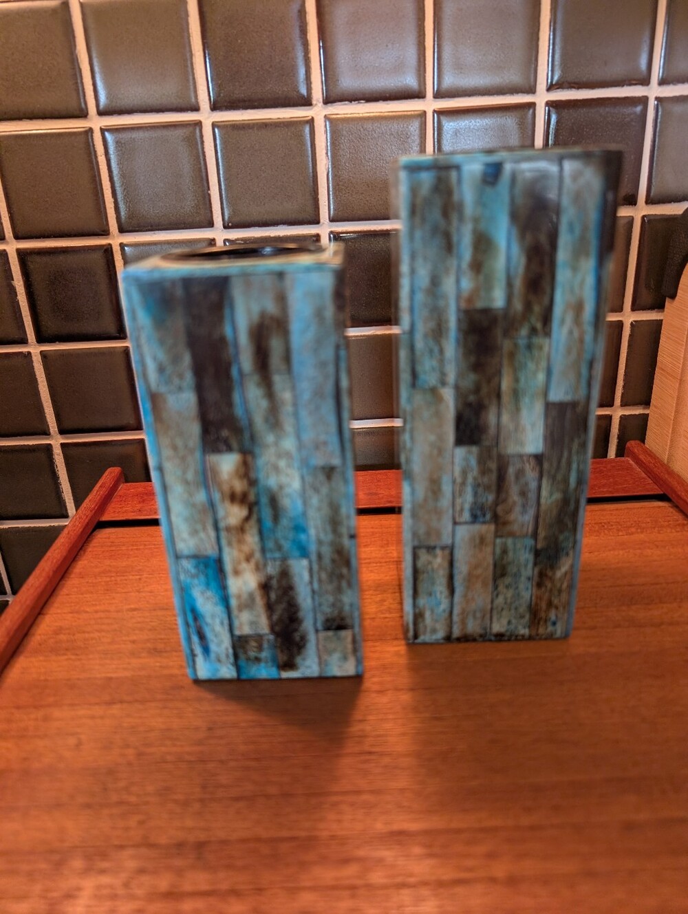 Dyed Bone Candle Holders.